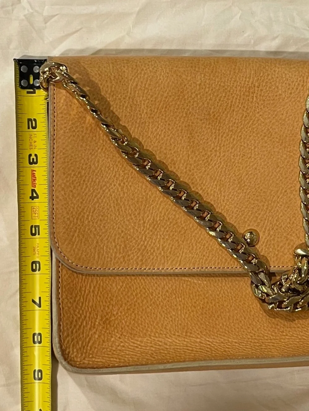 A.P.C. Vachetta Leather Flap Chain Shoulder Bag Tag Attached With Dust Bag Rare